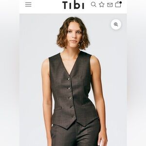 Tibi Reed suiting wool vest